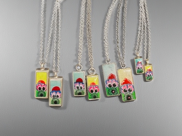 Large Hand-Painted Phillies Phanatic Pendant Necklace