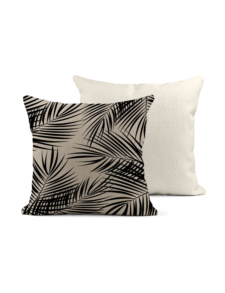 Black and Tan Palm Linen Pillow, College Student Gift,Christmas Gift, Mother's Day Gift