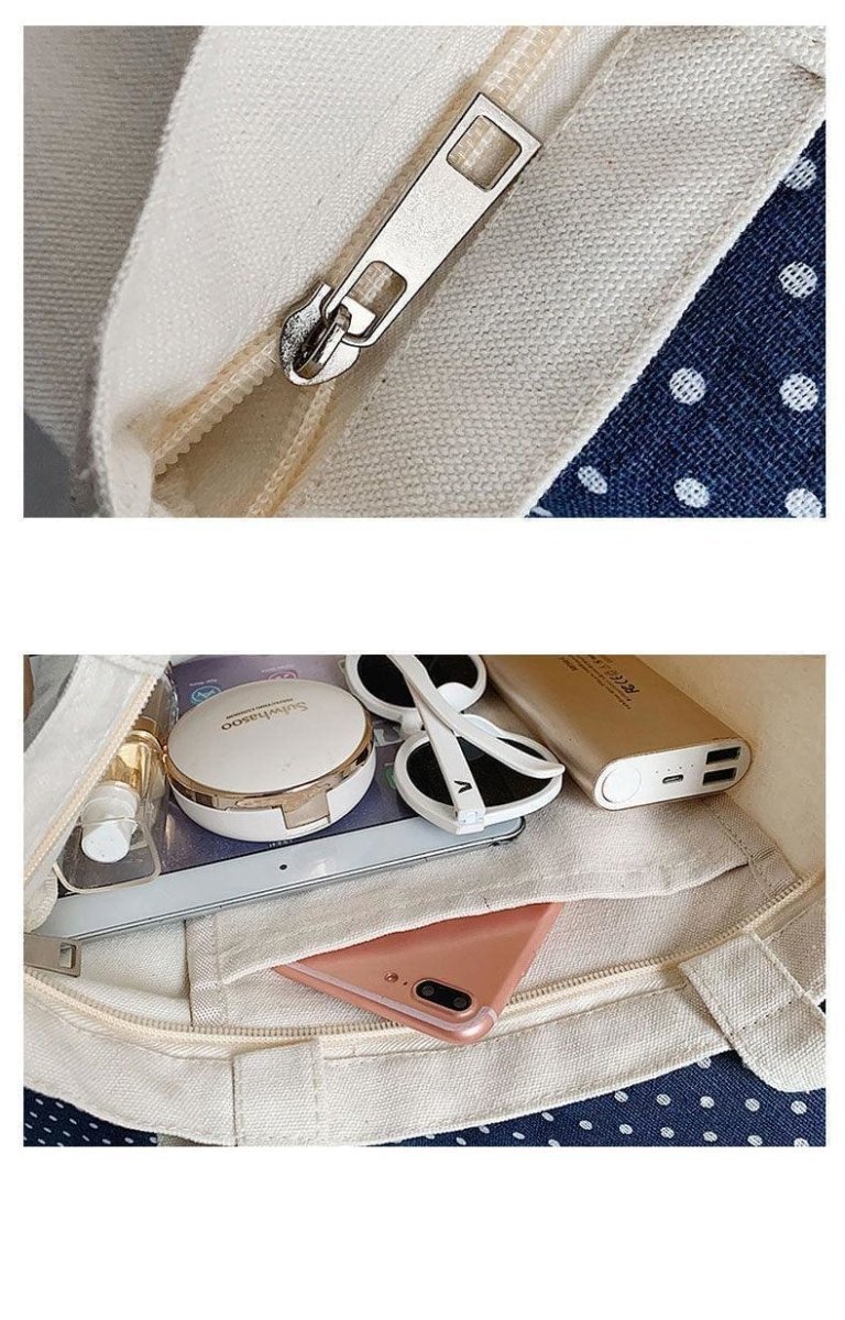 Cream Boba Tote – Canvas Bag with Enamel Pin & Keychain Gift