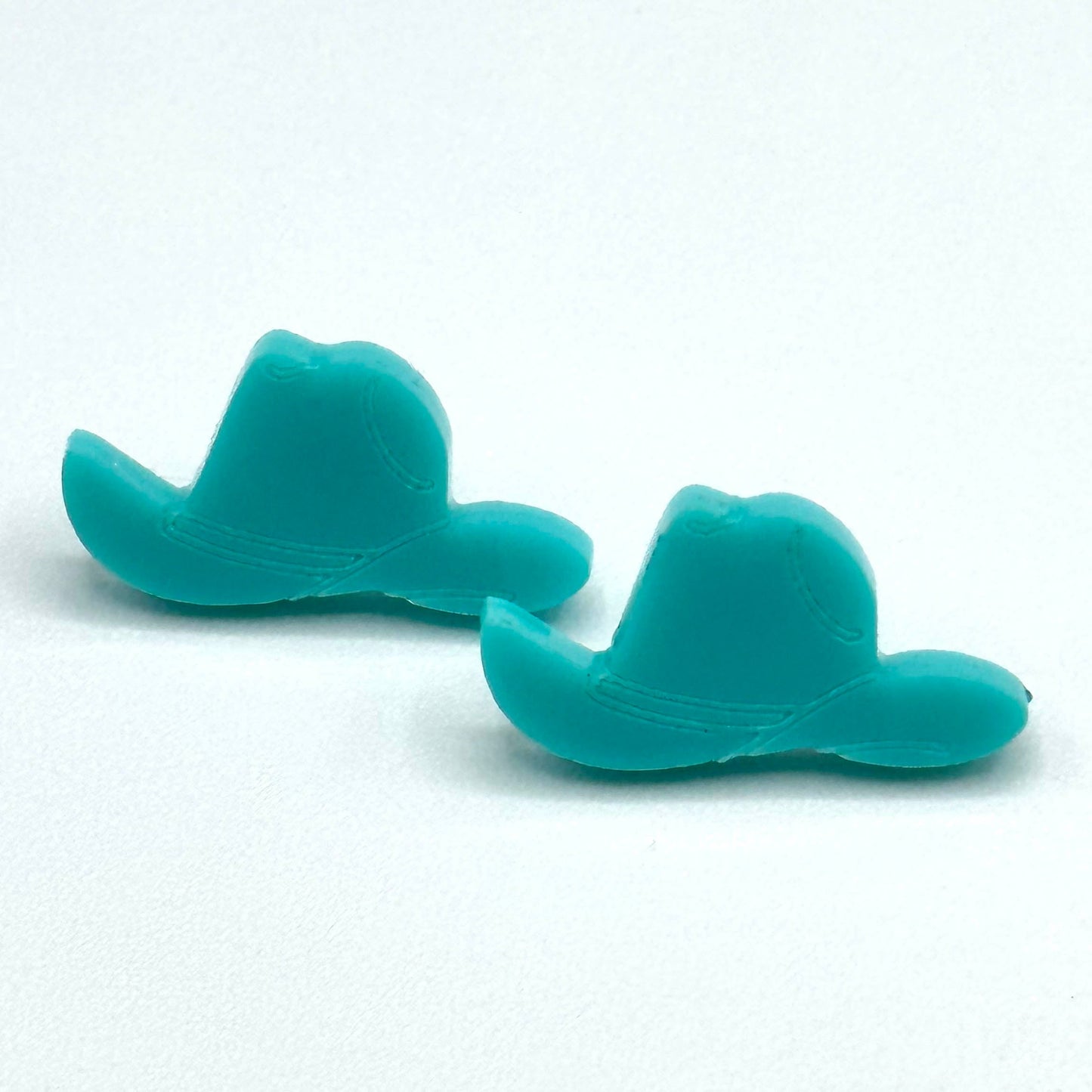 Cowboy Stud Earrings - Teal Blue