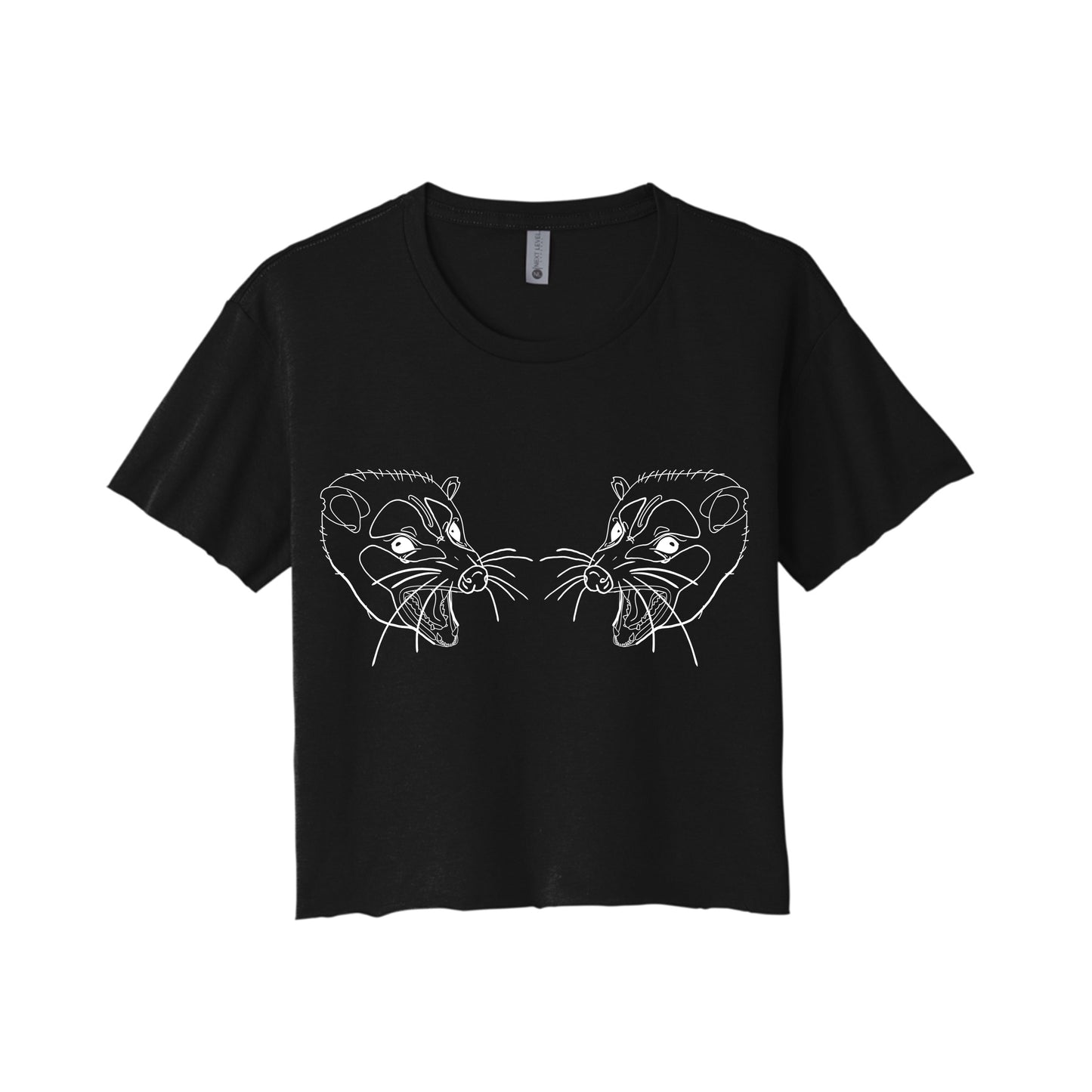 Screaming Possum Crop Top - Charcoal
