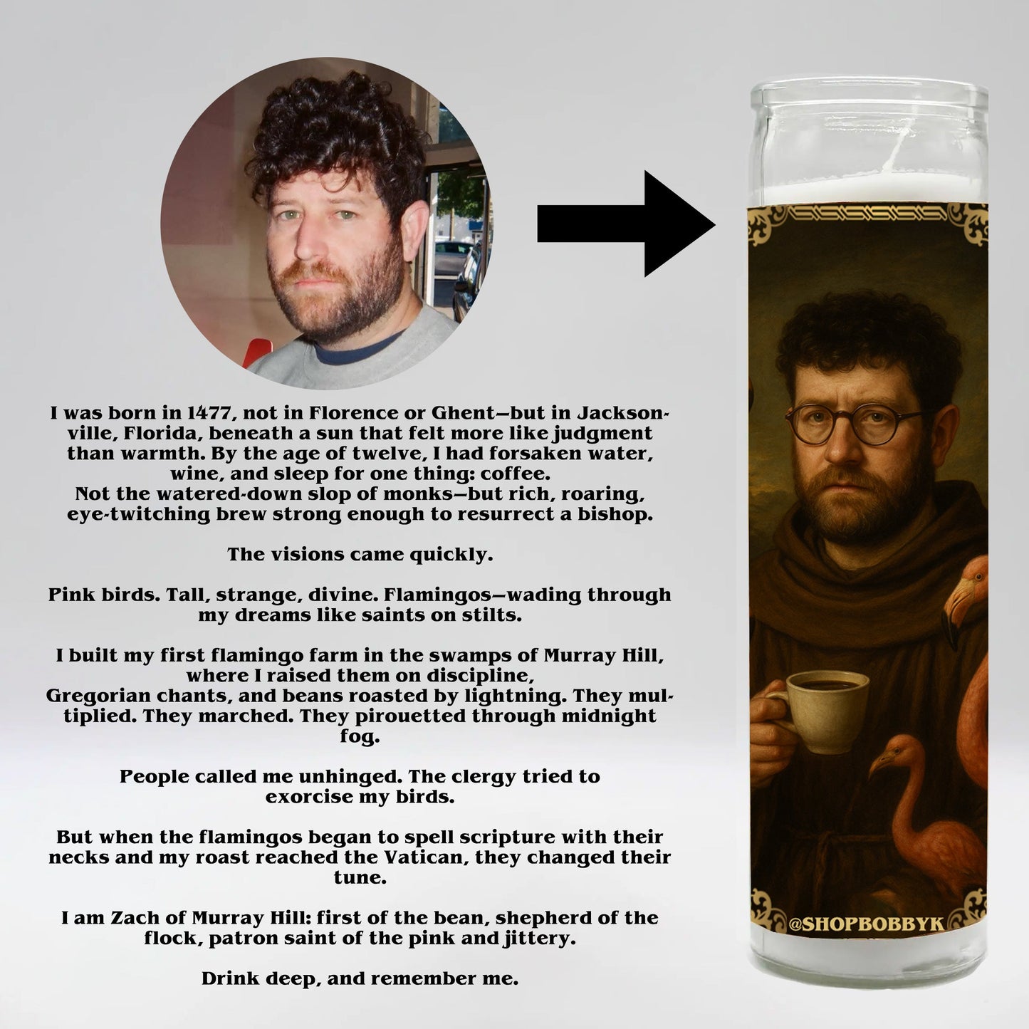 Custom Saint Candle (Renaissance Style)