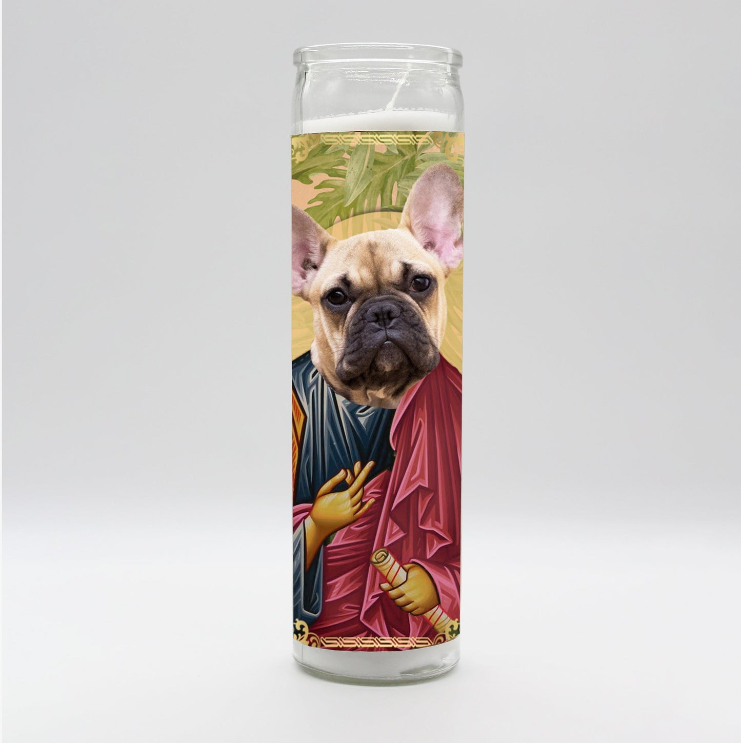 Saint Frenchie Terrier Dog Candle