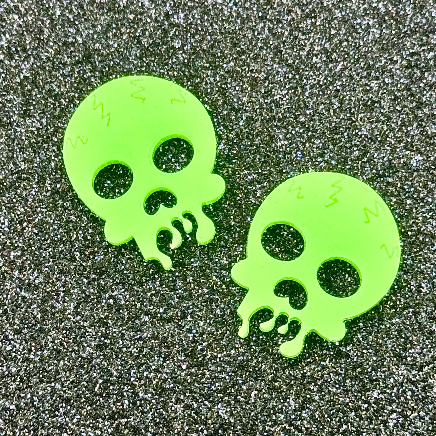 Slimey Skull Stud Earrings