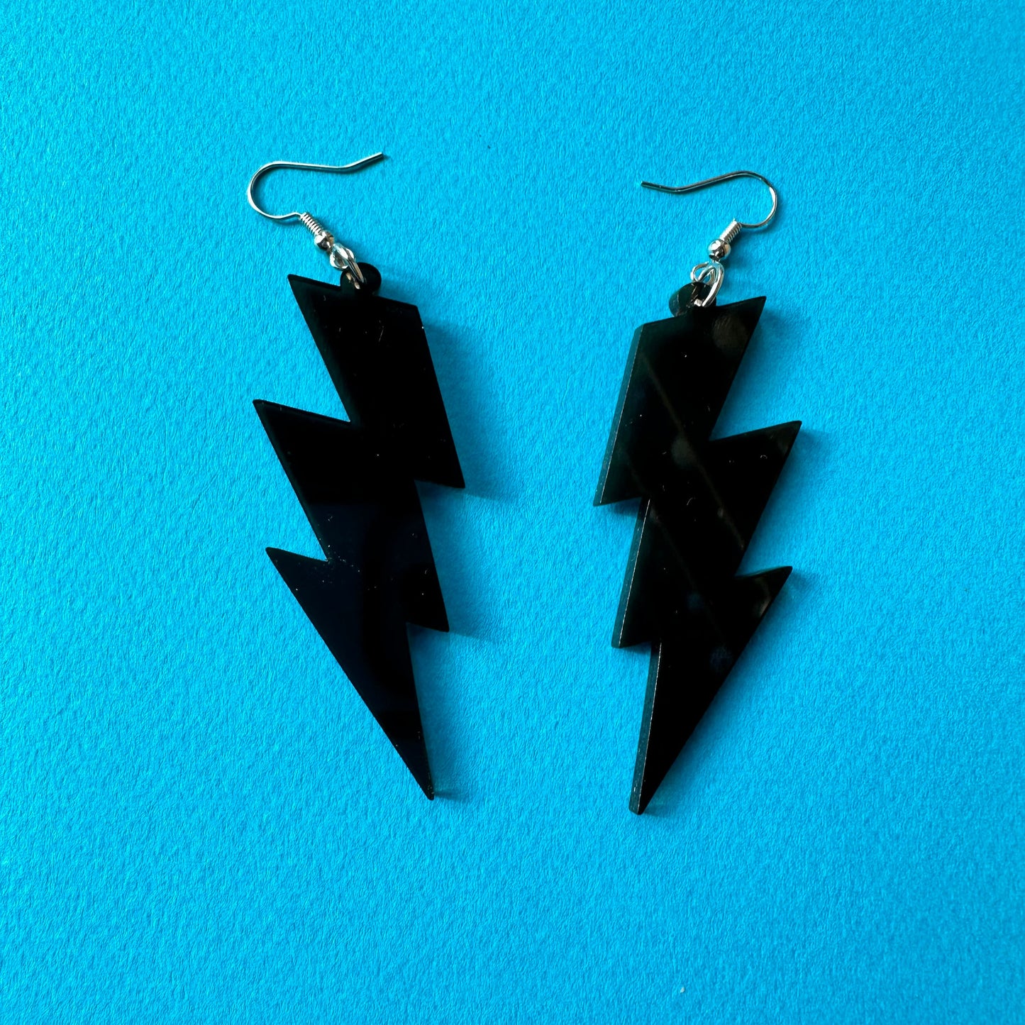Thunderbolt Earrings - Black