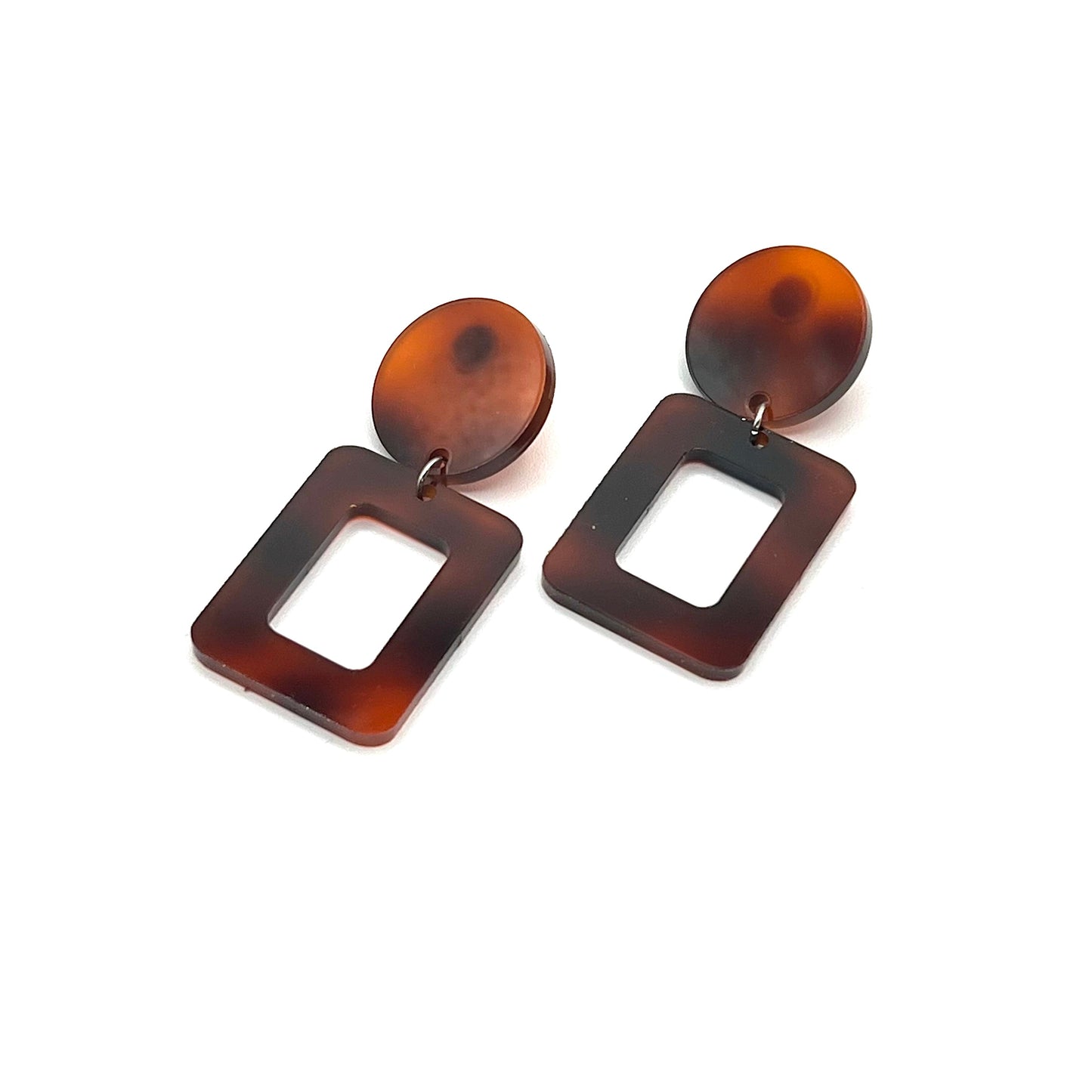 Tortoise Dangle Stud Earrings