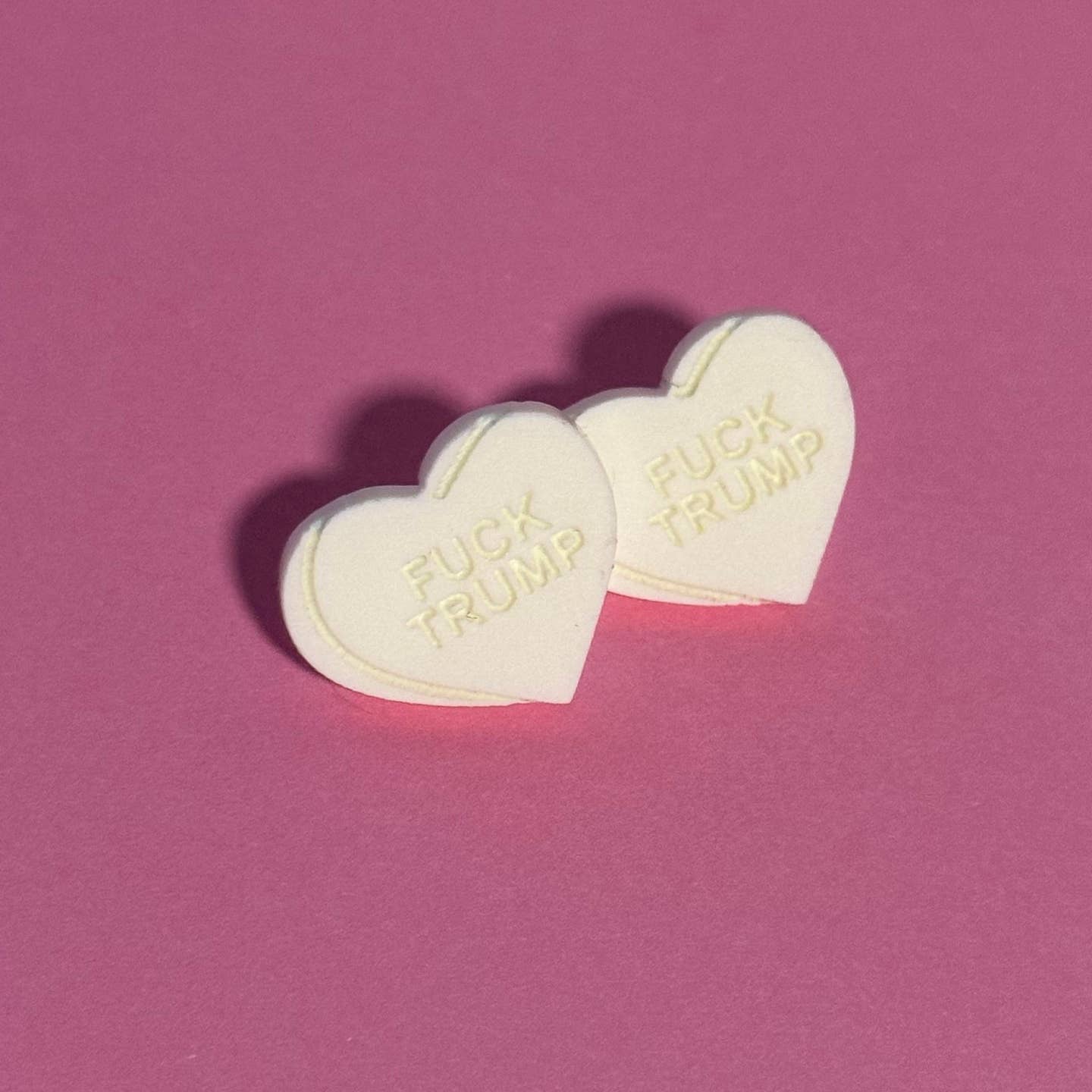 Heart Candy FUCK TRUMP Studs (Multicolor)