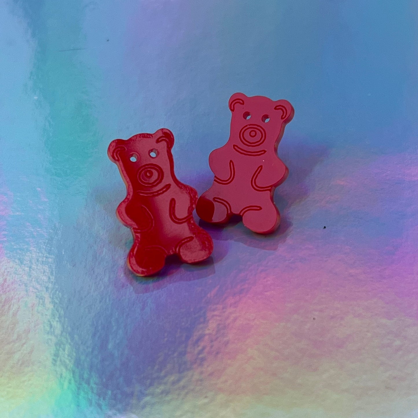 Gummy Bear Earring Studs - Red