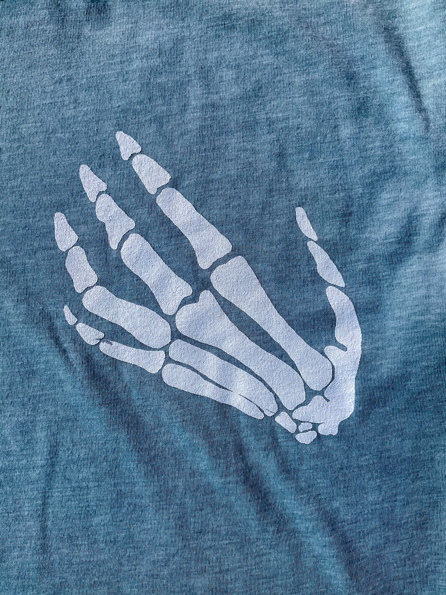 Skeleton Hands Crop Top - Blue