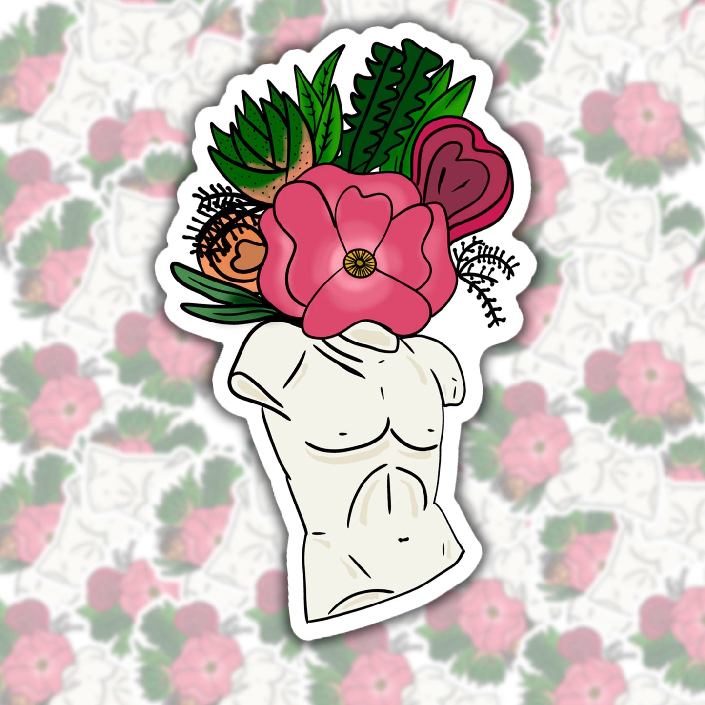 Floral Bust (Masc) Sticker