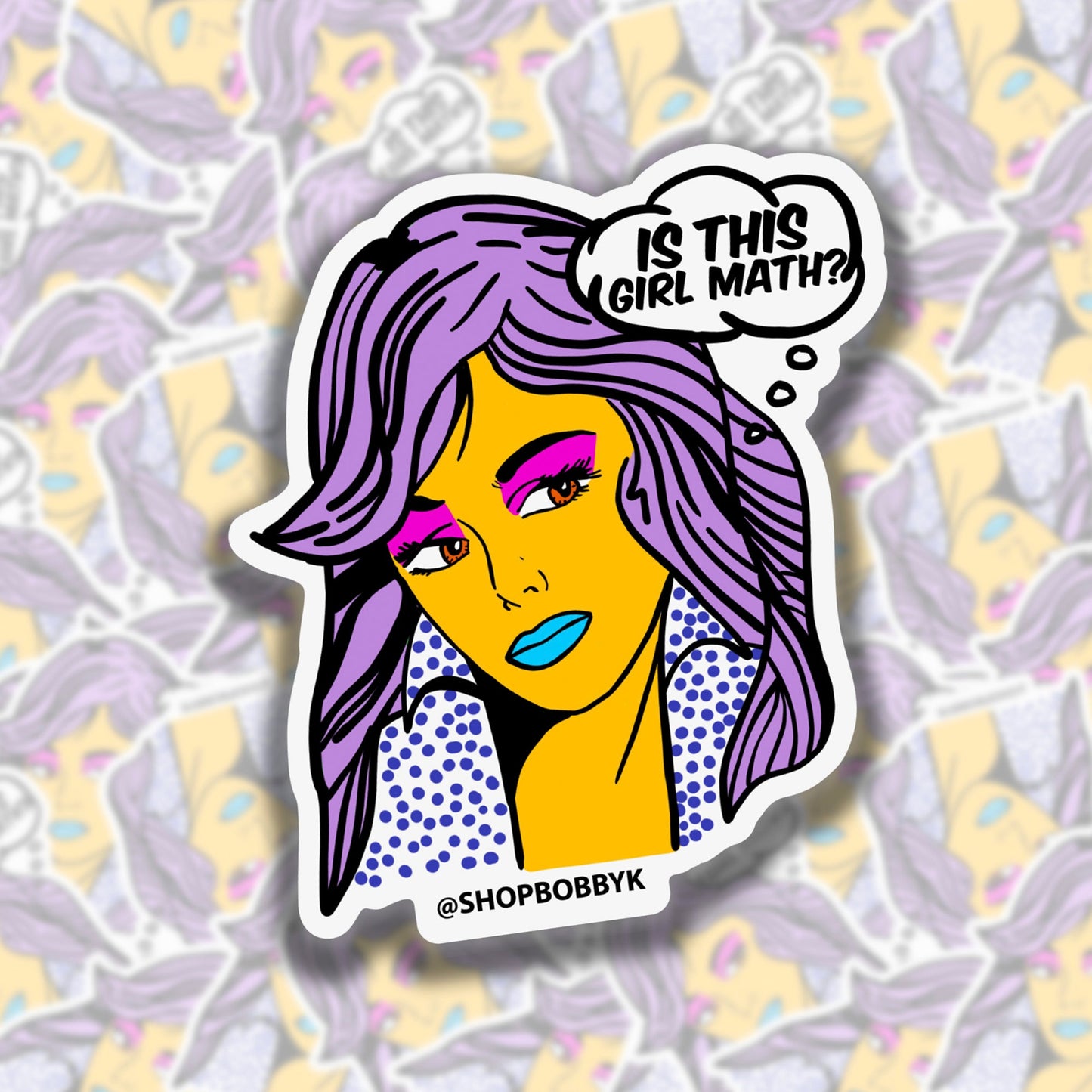 Pop Art Girlies - Is This Girl Math? Sticker