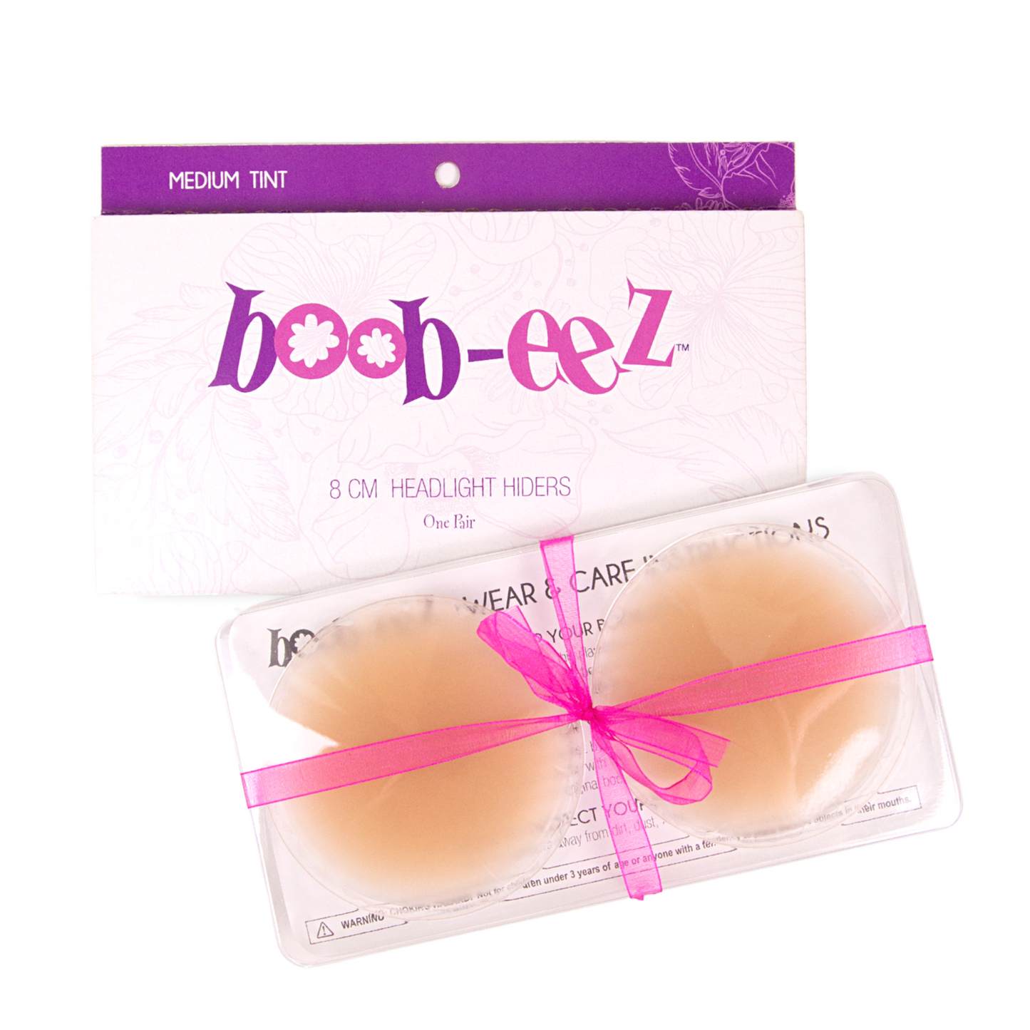 8cm Boob-eez Headlight Hiders - Medium Tint Nipple Covers