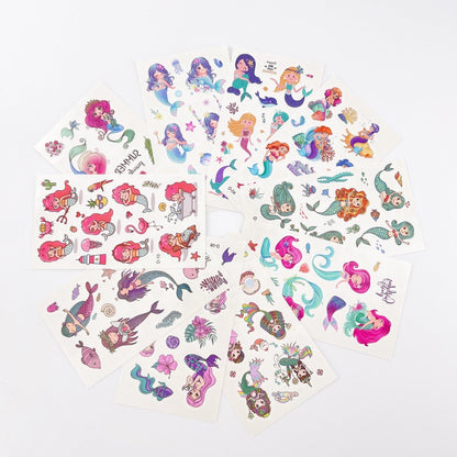 Mermaid Tattoos for Kids – 10 Sheets Party Favor Body Stickers
