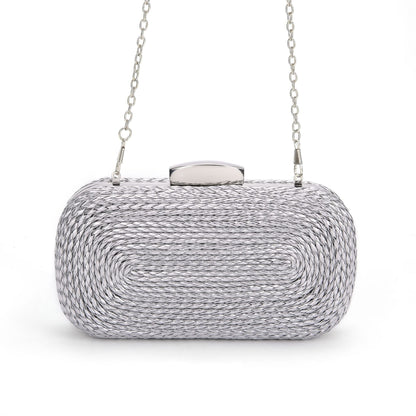 PU women's bag single shoulder woven evening bag