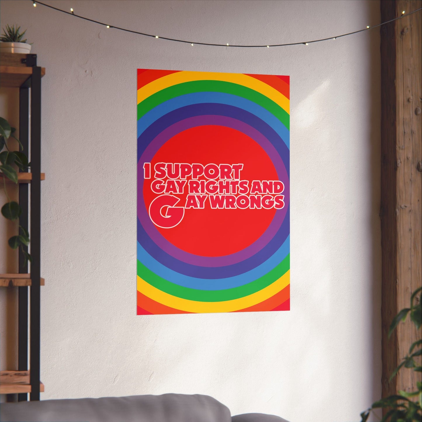 I Support Gay Rights and Gay Wrongs (24x36" Poster)