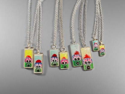 Large Hand-Painted Phillies Phanatic Pendant Necklace