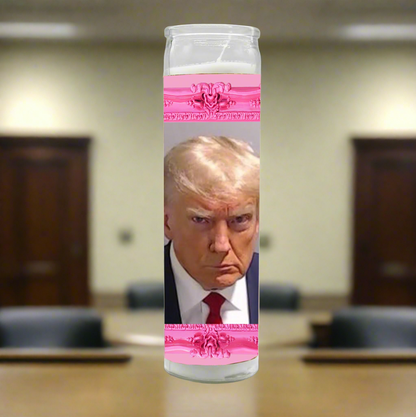 Saint Donald Mugshot Candle