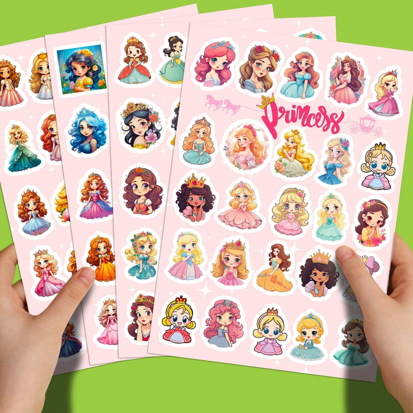Princess Sticker Sheets – 100pcs Colorful Vinyl for DIY Projects
