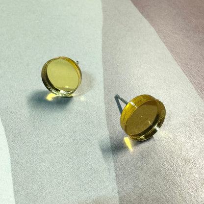 Gold Mirror Stud Earrings