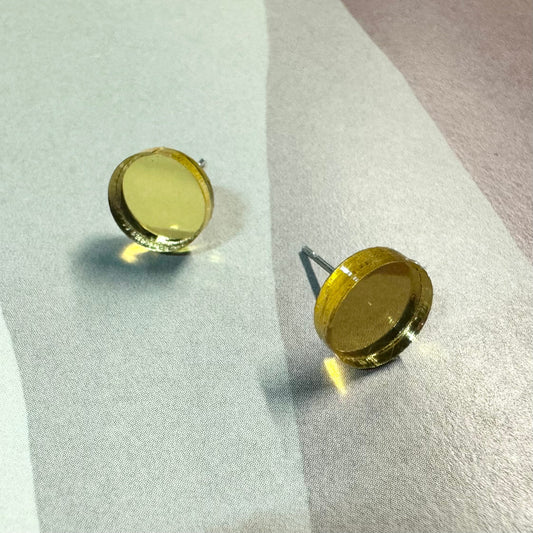 Gold Mirror Stud Earrings