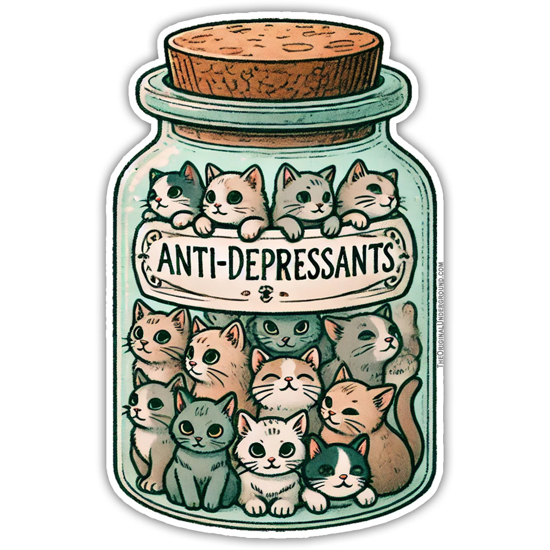Anti-depressant Cats Car Magnet