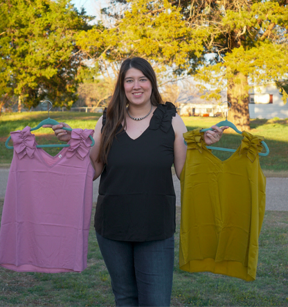 Lite Rose - Plus Size - Ruffle Trim Sleeveless Top