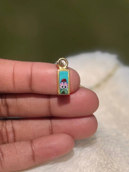 Baby Peeking Phanatic | Hand-Painted Pendant Necklace