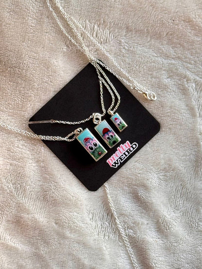 Baby Peeking Phanatic | Hand-Painted Pendant Necklace