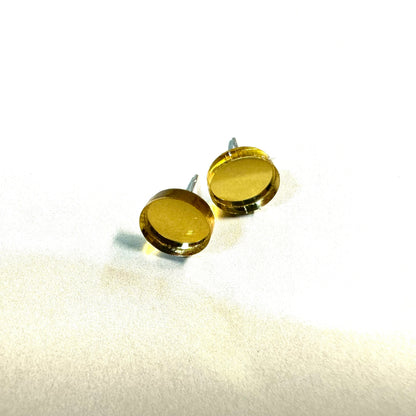 Gold Mirror Stud Earrings