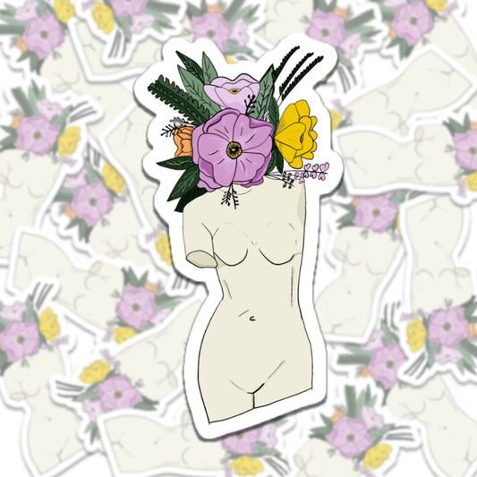 Floral Bust (Fem) Sticker