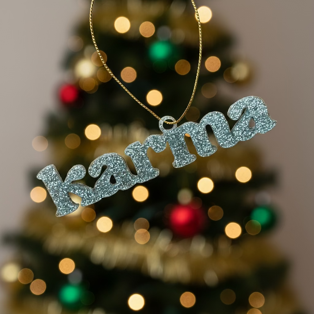 Karma Glitter Holiday Ornament
