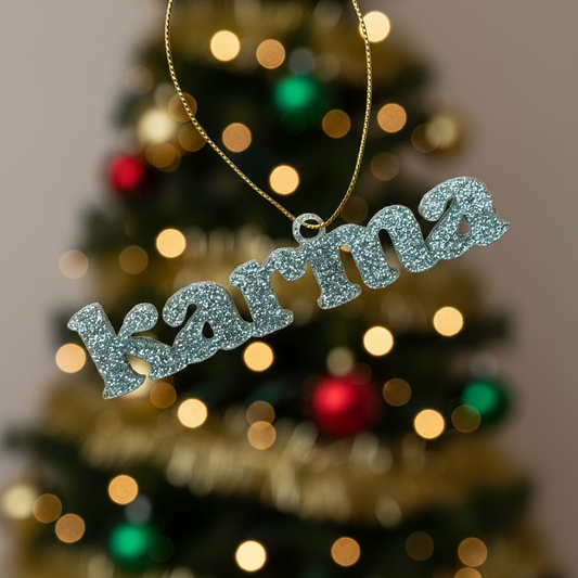 Karma Glitter Holiday Ornament
