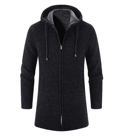 Cashmere Men's Cardigan Chenille Outer Sweater Coat Windbreaker