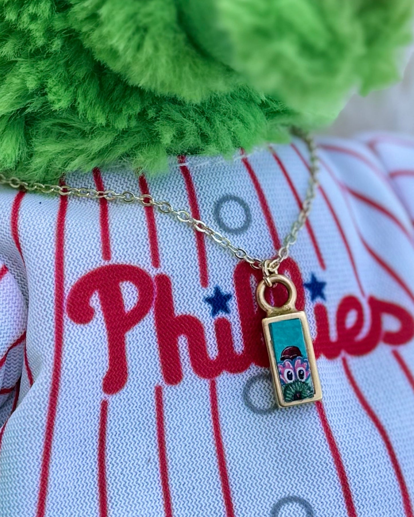 Baby Peeking Phanatic | Hand-Painted Pendant Necklace