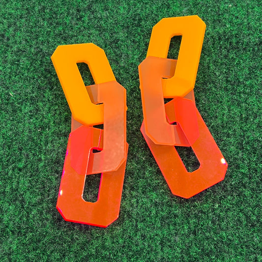 Convertible Chain Link Earrings - Orange