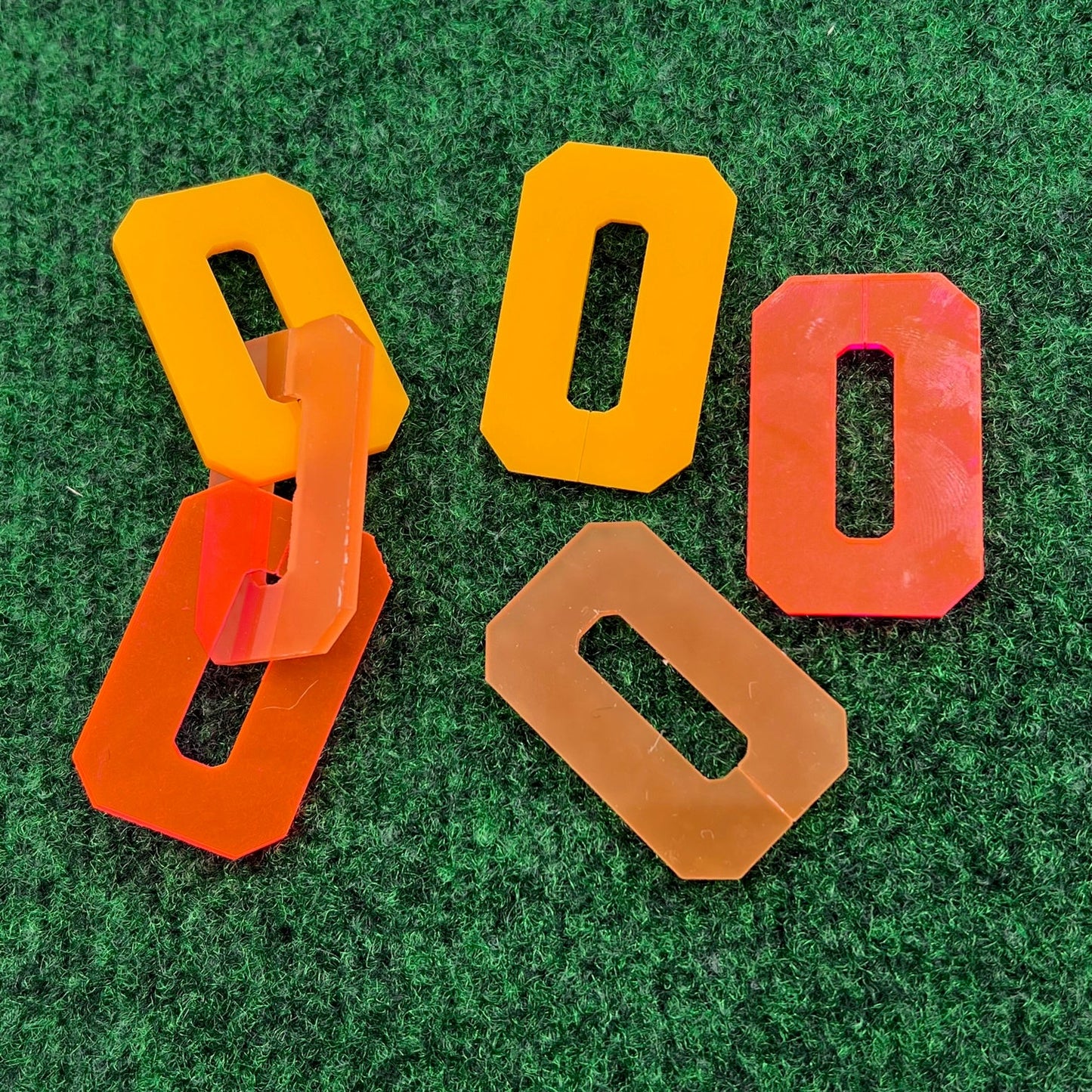 Convertible Chain Link Earrings - Orange