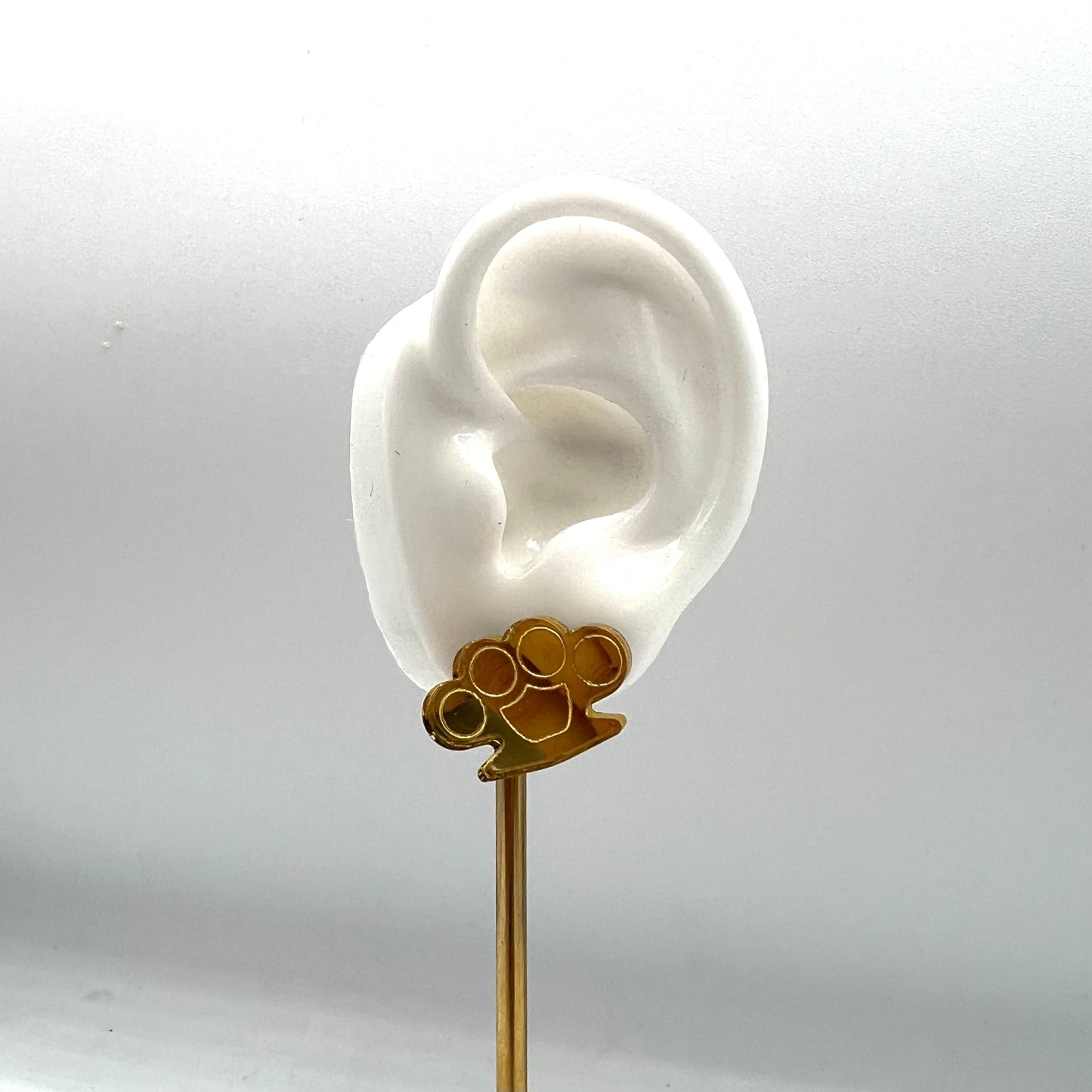 Brass Knuckle Stud Earrings