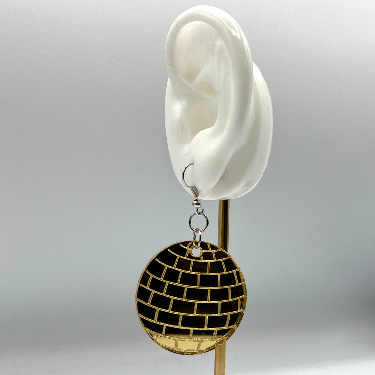 Disco Ball Earrings - Gold