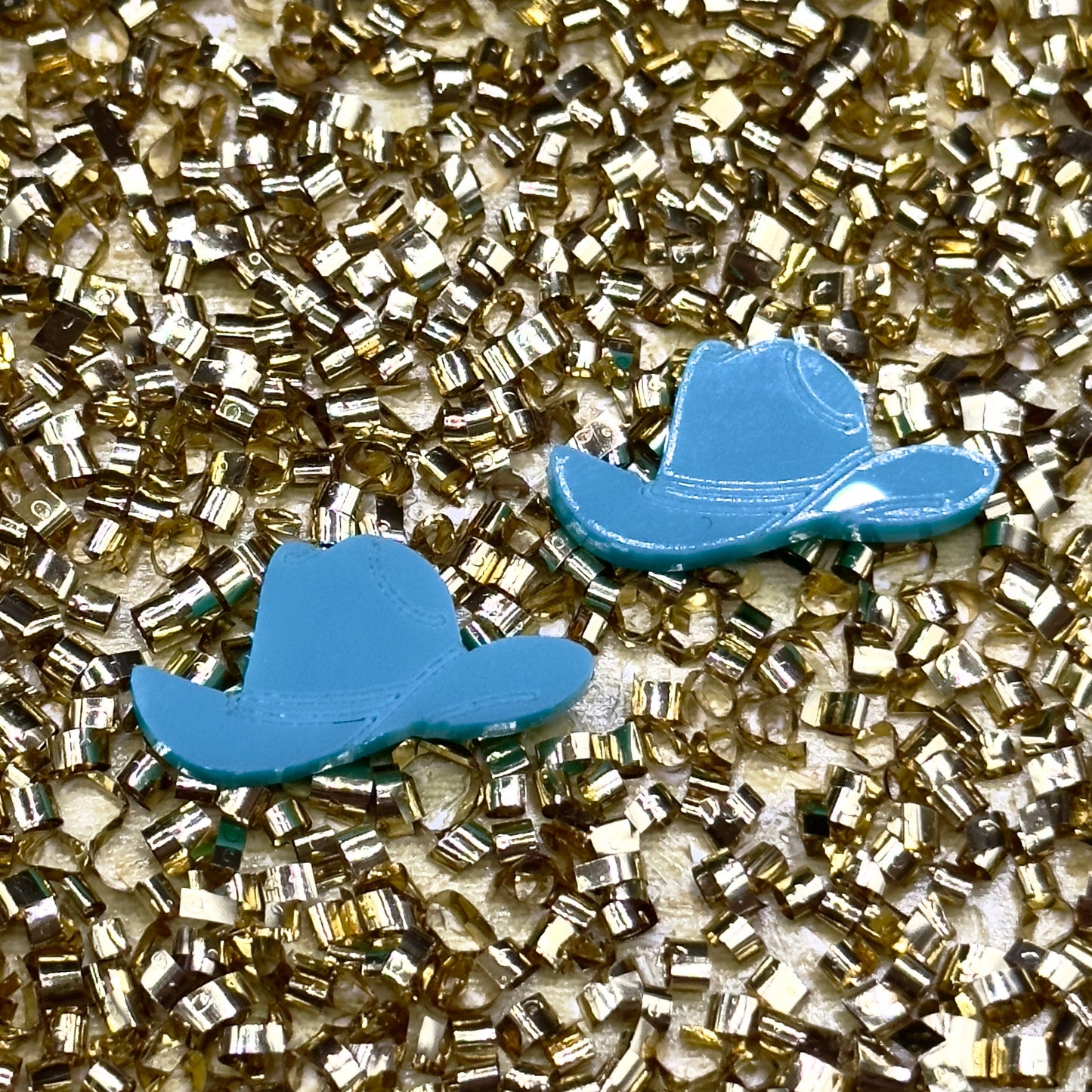 Cowboy Stud Earrings - Baby Blue