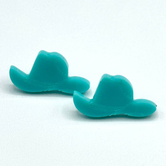 Cowboy Stud Earrings - Teal Blue