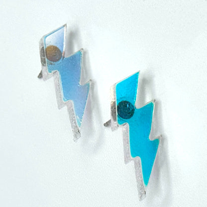 Fluorescent Thunderbolt Stud Earrings
