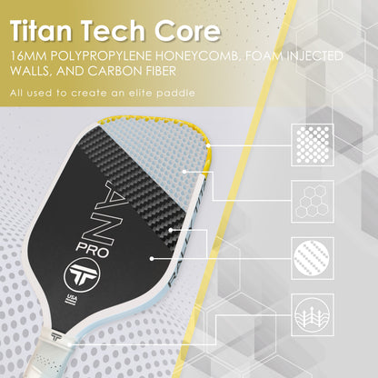 Titan Pro 16MM | Thermoformed Unibody Construction | Foam Injected Walls | T700 Titan Carbon Friction Surface | White with Blue Accents