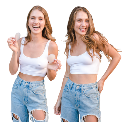 Limited Edition Deluxe Duo in White - Medium Nude Nipple Covers