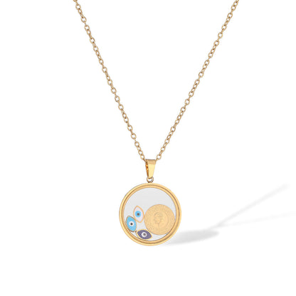 Devil's Eye Geometric Pendant Necklace