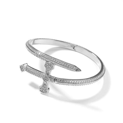 Hip-hop full-diamond justice sword bracelet inlaid with zircon