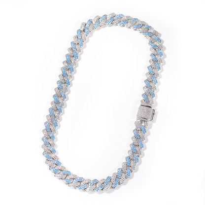 Hip-hop bar-style Cuban zircon-encrusted necklace