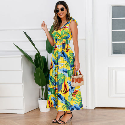 Hawaiian Beach Dress Summer Print Long Skirt Women's Dress