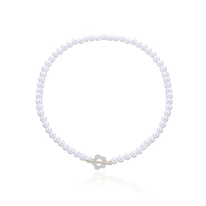 Beads Women's Neck Chain Kpop Pearl Choker Necklace Gold Color Jewelry On The Neck Pendant