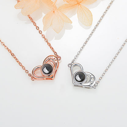 Love projection necklace with customizable photos memory of love Valentin
