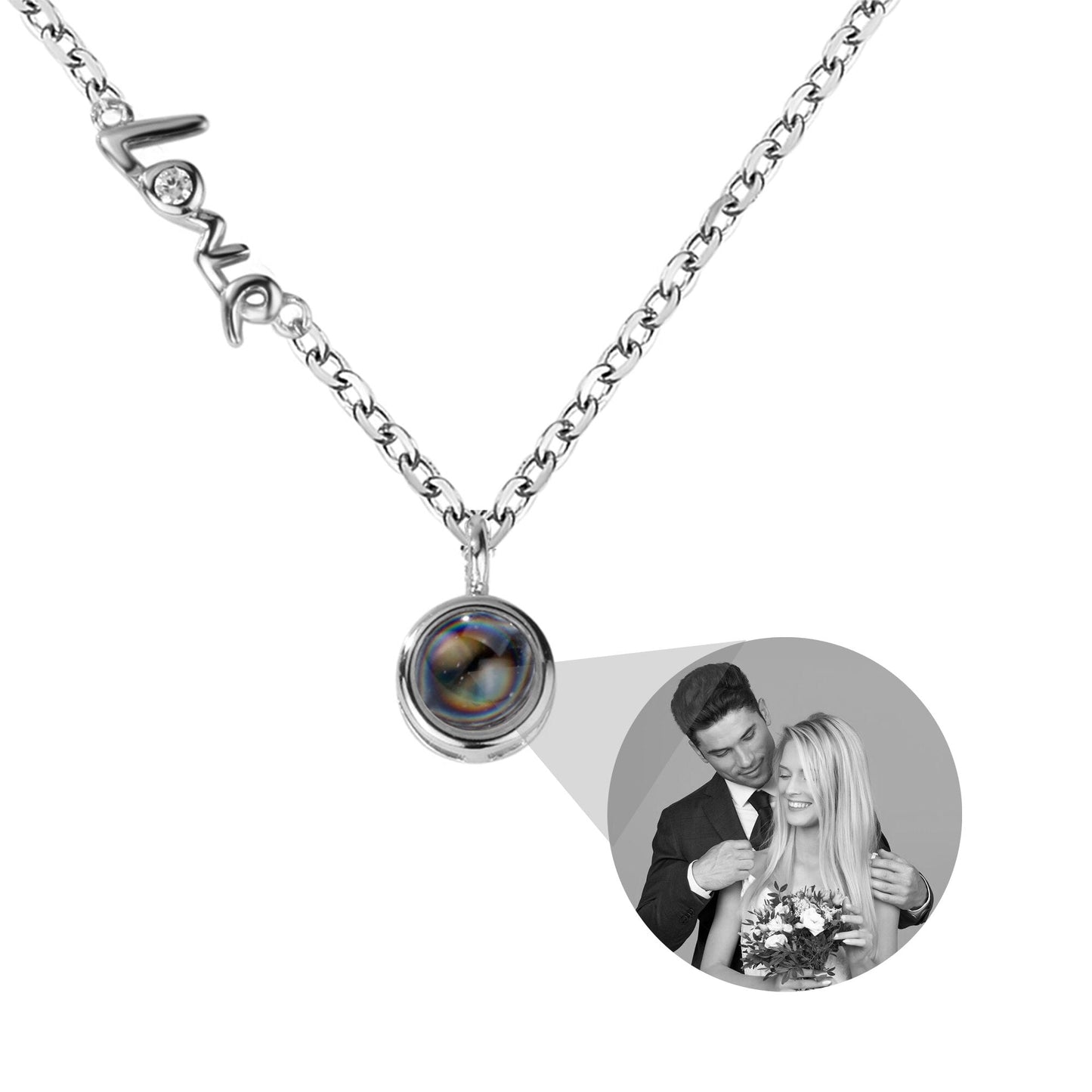 Personalized Photo Projection Necklace Clavicle Chain